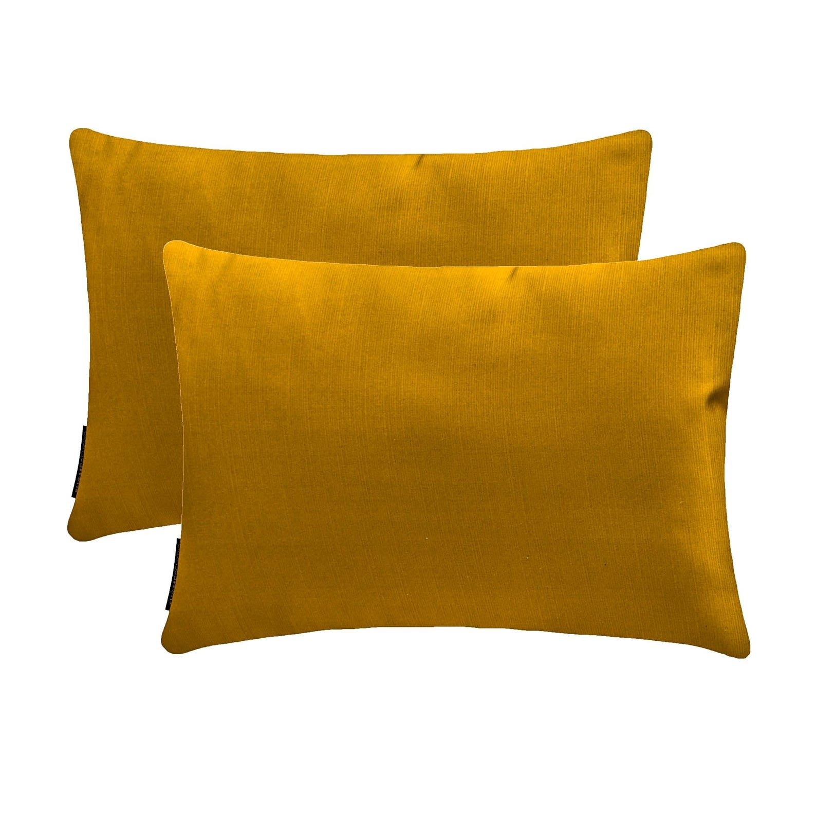 Dark Gold Slub Satin Lumbar Cushion Cover