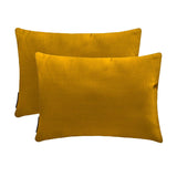 Dark Gold Slub Satin Lumbar Cushion Cover