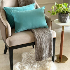 Aqua Blue Velvet Lumbar Cushion Cover Pack of 2 - Aqua Velvet Dream