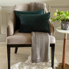 Bottle Green Velvet Dream Lumbar Cushion Cover