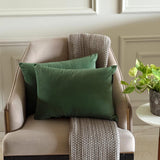 Dark Green Velvet Lumbar Cushion Cover Pack of 2 - Dark Green Velvet Dream