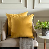 Mustard Yellow Plain Velvet Throw Cushion Cover - Mustard Yellow Velvet