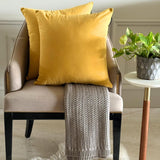 Mustard Yellow Velvet Throw Cushion Cover