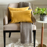 Mustard Velvet Dream Lumbar Cushion Cover