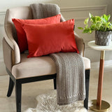 Dark Rust Velvet Lumbar Cushion Cover Pack of 2 - Dark Rust Velvet Dream