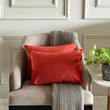 Dark Rust Velvet Lumbar Cushion Cover Pack of 2 - Dark Rust Velvet Dream