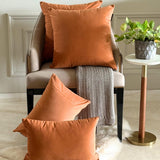Tan Brown Plain Velvet Throw Cushion Cover - Tan Velvet