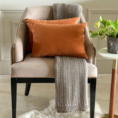 Tan Velvet Dream Lumbar Cushion Cover