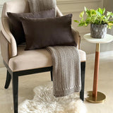 Dark Brown Velvet Lumbar Cushion Cover Pack of 2 - Dark Brown Velvet Dream