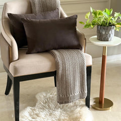 Dark Brown Velvet Lumbar Cushion Cover Pack of 2 - Dark Brown Velvet Dream