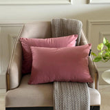 Dusky Pink Velvet Lumbar Cushion Cover Pack of 2 - Dusky Pink Velvet Dream