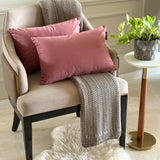 Dusky Pink Velvet Lumbar Cushion Cover Pack of 2 - Dusky Pink Velvet Dream