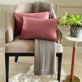 Dusky Pink Velvet Dream Lumbar Cushion Cover