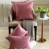 Dusky Pink Plain Velvet Throw Cushion Cover - Dusky Pink Velvet