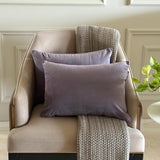 Purple Ash Velvet Lumbar Cushion Cover Pack of 2 - Purple Ash Velvet Dream