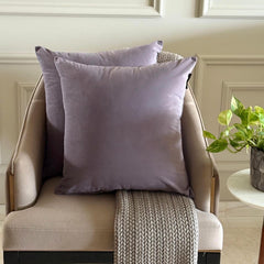 Purple Ash Plain Velvet Throw Cushion Cover - Purple Ash Velvet