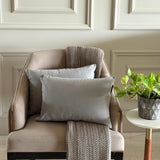 Light Gray Velvet Lumbar Cushion Cover Pack of 2 - Light Gray Velvet Dream