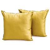 Dull Yellow Plain Satin Throw Cushion Cover - Diull Yellow Slub Satin