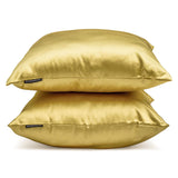 Dull Yellow Plain Satin Throw Cushion Cover - Diull Yellow Slub Satin
