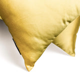 Dull Yellow Satin Lumbar Cushion Cover Pack of 2 - Dull Yellow Slub Satin