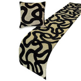 Noir Scroll - Cut Velvet Black Decorative Bed Runner and Cushion Cover
