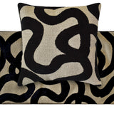 Noir Scroll - Cut Velvet Black Decorative Bed Runner and Cushion Cover