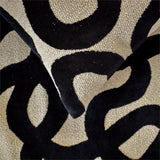 Noir Scroll - Cut Velvet Black Decorative Bed Runner and Cushion Cover