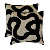 Noir Scroll - Cut Velvet Black Decorative Bed Runner and Cushion Cover