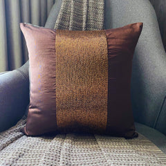 Center Stage - Brown Art Silk Decorative Euro Sham