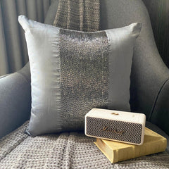 Silver Center - Silver Art Silk Decorative Euro Sham