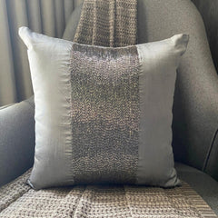 Silver Center - Silver Art Silk Decorative Euro Sham