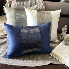 White Sparkle - White Art Silk Decorative Euro Sham