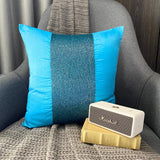 Aqua Center - Aqua Blue Art Silk Throw Pillow Cover