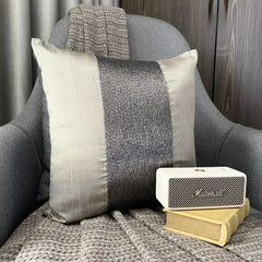 Gunmetal Center - Gray Art Silk Decorative Euro Sham