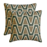 Triad - Cotton Muted Green & Mocha Brown Decorative Bed Runner and Cushion Cover