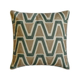 Triad - Cotton Muted Green & Mocha Brown Decorative Bed Runner and Cushion Cover