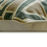 Triad - Cotton Muted Green & Mocha Brown Decorative Bed Runner and Cushion Cover