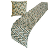 Triad - Cotton Muted Green & Mocha Brown Decorative Bed Runner and Cushion Cover