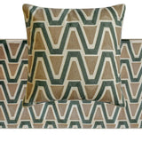 Triad - Cotton Muted Green & Mocha Brown Decorative Bed Runner and Cushion Cover