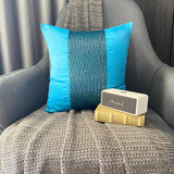 Aqua Center - Aqua Blue Art Silk Throw Pillow Cover