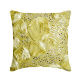 Creamy Yellow Roses - Yellow Art Silk Decorative Euro Sham