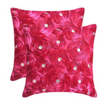 Fuchsia Power - Fuchsia Pink Art Silk Decorative Euro Sham