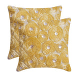 Gold Garden - Gold Art Silk Throw Pillow Cover