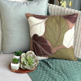 Leafy Collection - Brown Faux Suede Decorative Euro Sham