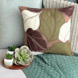 Leafy Collection - Brown Faux Suede Decorative Euro Sham