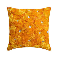 Marigold - Orange Art Silk Decorative Euro Sham