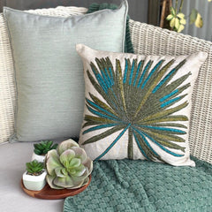Arboreal - Green Linen Throw Pillow Cover