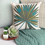 Arboreal - Green Linen Throw Pillow Cover