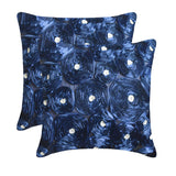 Navy Paradise - Navy Blue Art Silk Decorative Euro Sham