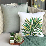 Green Shrub - Green Linen Decorative Euro Sham
